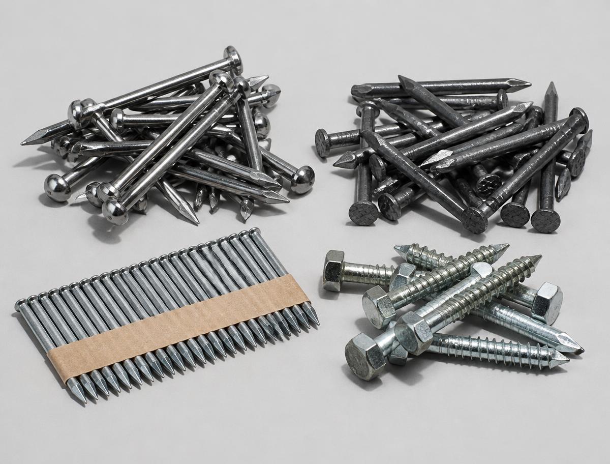 Fasteners — Bullet head nails, concrete nails, brads, screws